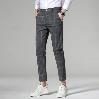 Korean formal checked pants