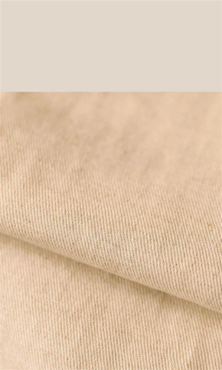 Linen straight fit business pants