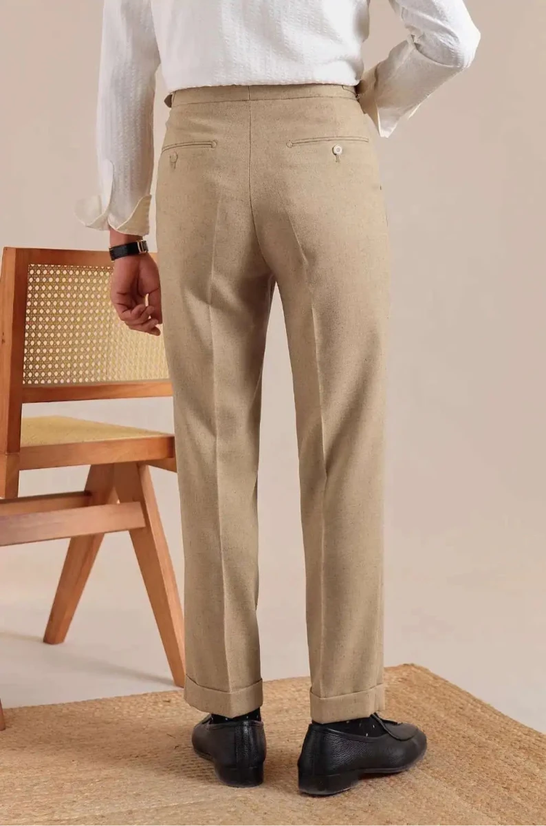 Linen straight fit suit pants