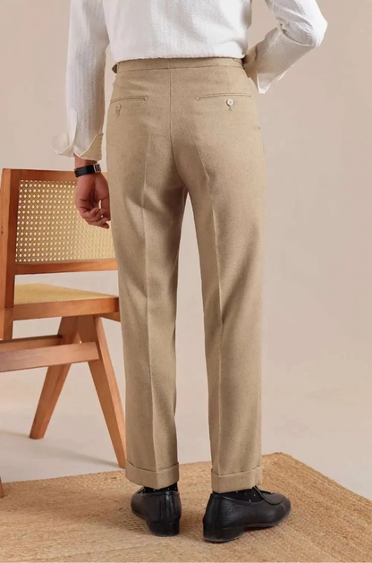 Linen straight fit suit pants