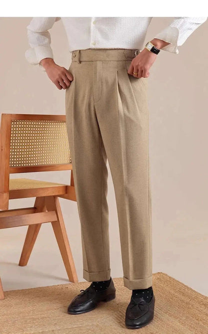 Linen straight fit suit pants