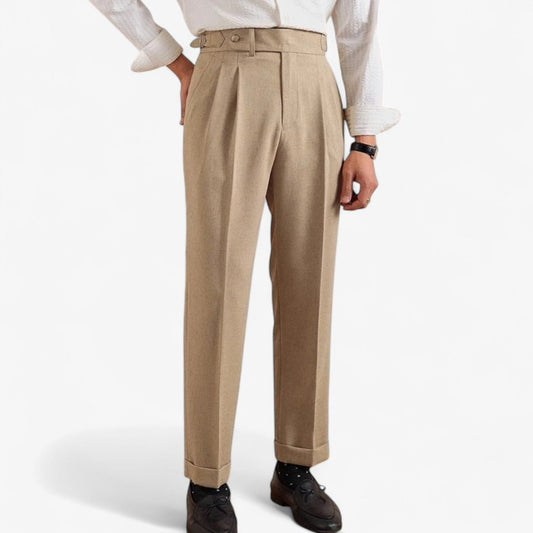 Linen straight fit suit pants