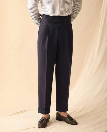 Linen summer high-waist elegant trousers
