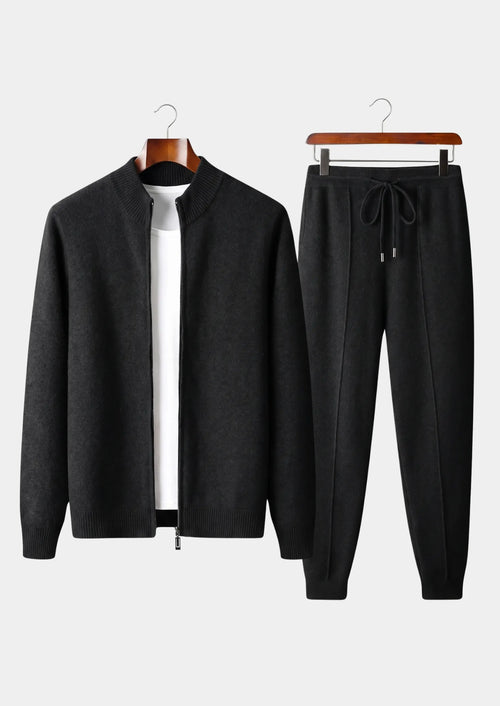 Pure Extra-Fine Merino Wool Black Luzzo Set
