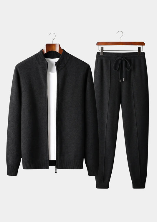 Pure Extra-Fine Merino Wool Black Luzzo Set