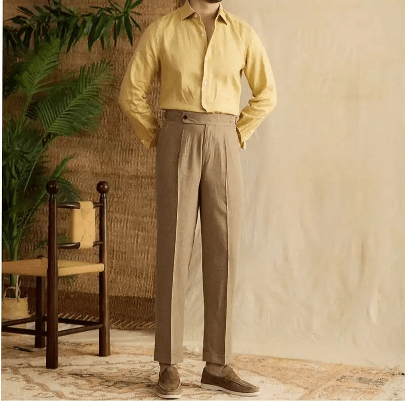 Lyocell Cotton high-waist elegant pants