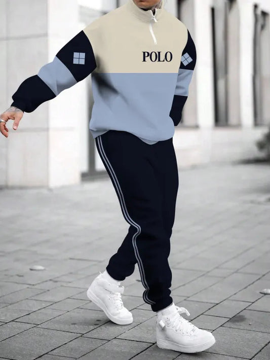 Relaxed Zipper Long Sleeve Two Piece Set