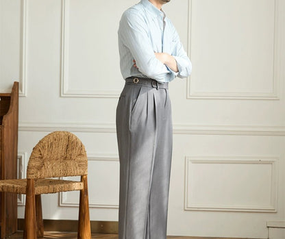 Non-ironing wide leg high-waist elegant pants