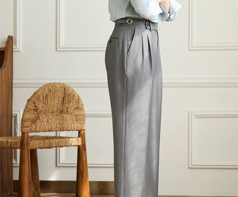Non-ironing wide leg high-waist elegant pants