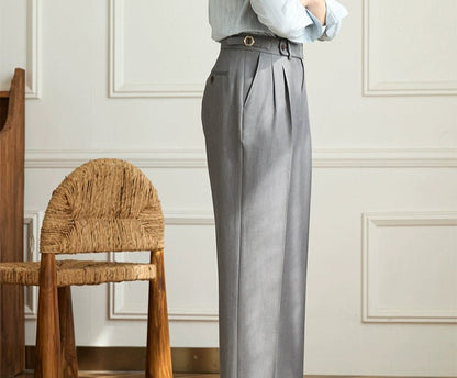 Non-ironing wide leg high-waist elegant pants