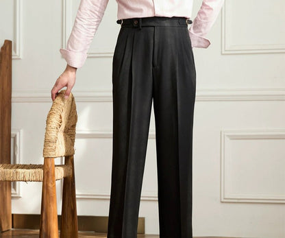 Non-ironing wide leg high-waist elegant pants