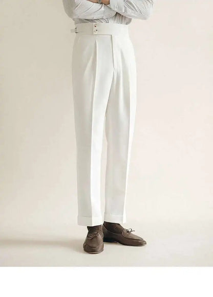Paris-buckle slim dress trousers