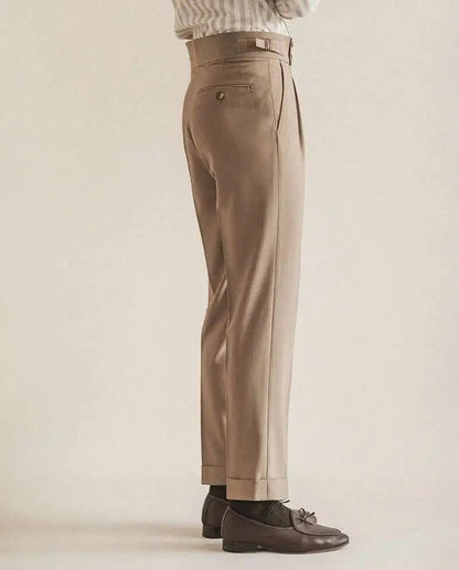 Paris-buckle slim dress trousers