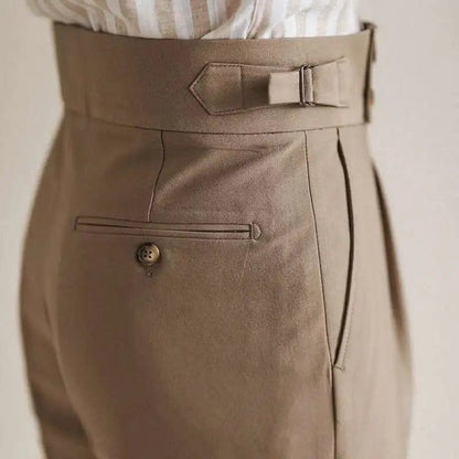 Paris-buckle slim dress trousers