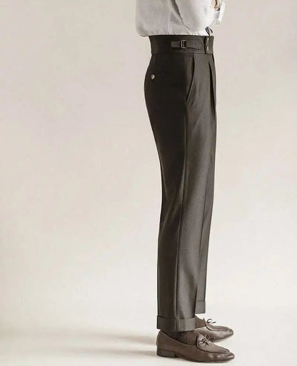 Paris-buckle slim dress trousers