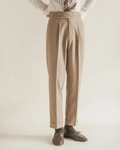 Paris-buckle slim dress trousers