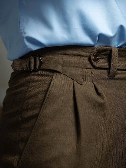 Paris button wool versatile pants