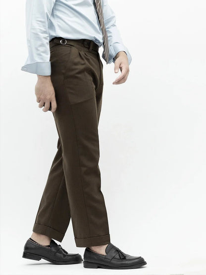 Paris button wool versatile pants
