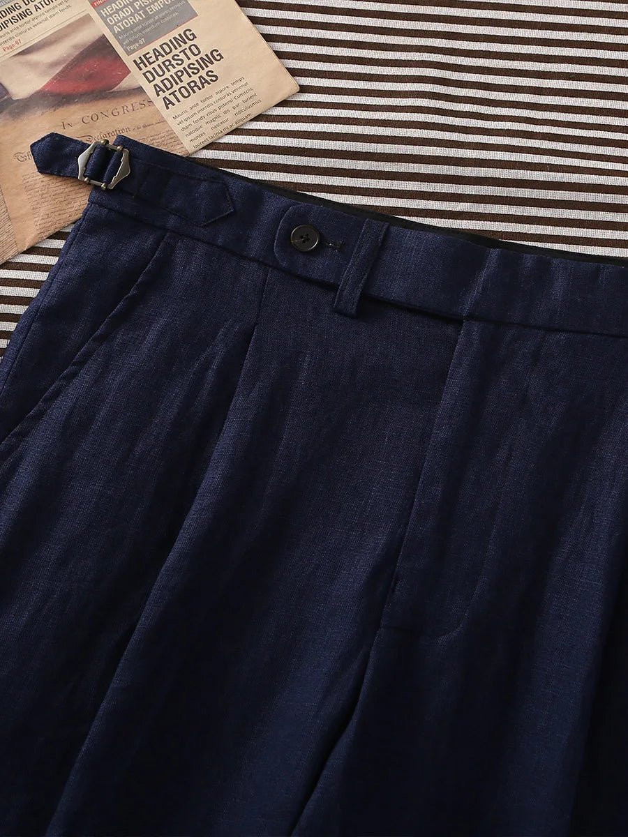 Paris navy blue linen trousers