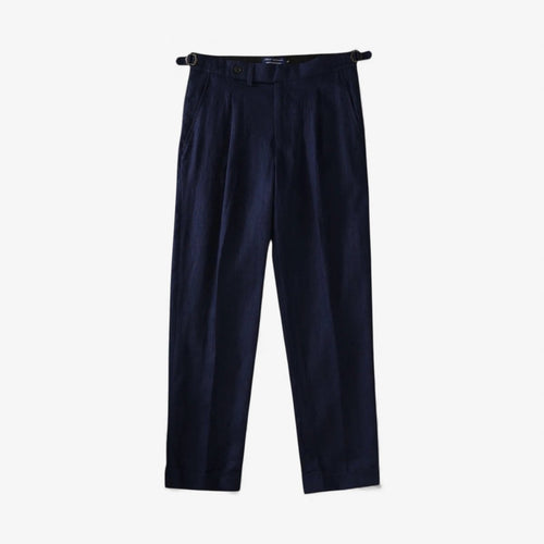 Paris navy blue linen trousers