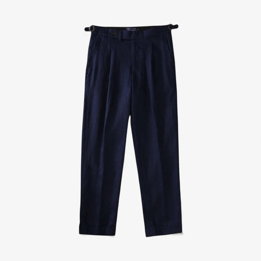 Paris navy blue linen trousers