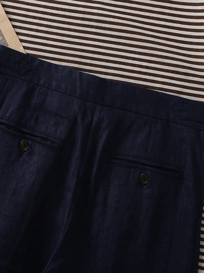 Paris navy blue linen trousers