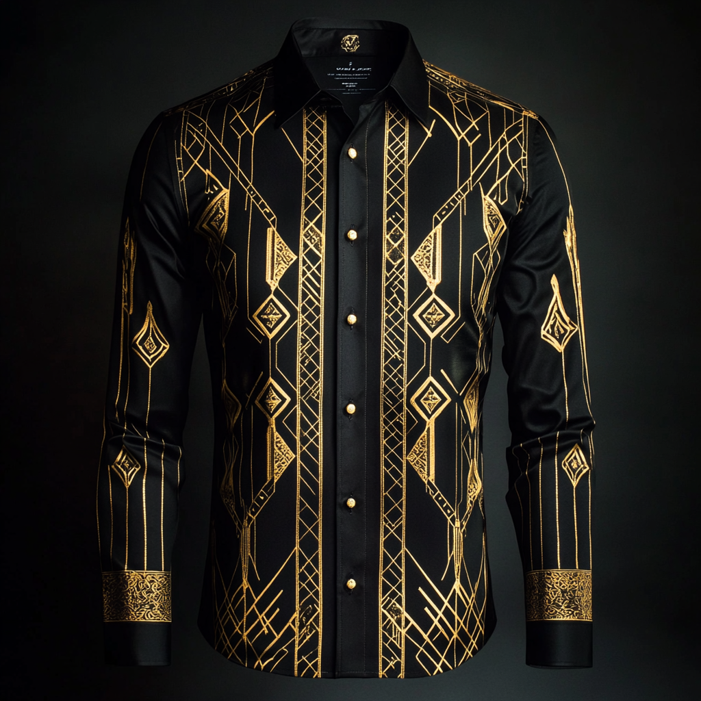 Luxurious Men's Silk Shirt Business Casual Style VIP Exclusive Designer Unique Long Shirt  Comfort High Elasticity