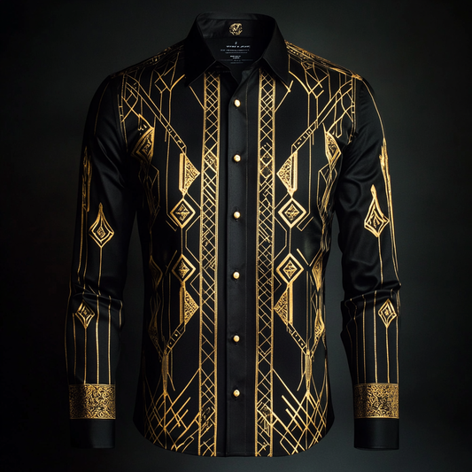 Luxurious Men's Silk Shirt Business Casual Style VIP Exclusive Designer Unique Long Shirt  Comfort High Elasticity