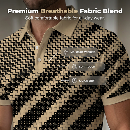 ?Time-Limited Special?Men's Geometric Print Collared Shirts ¨C Muscle Fit, Breathable, Fade Resistant ?