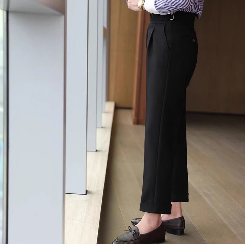 Straight business high-waist trousers