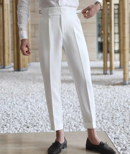 Straight business high-waist trousers