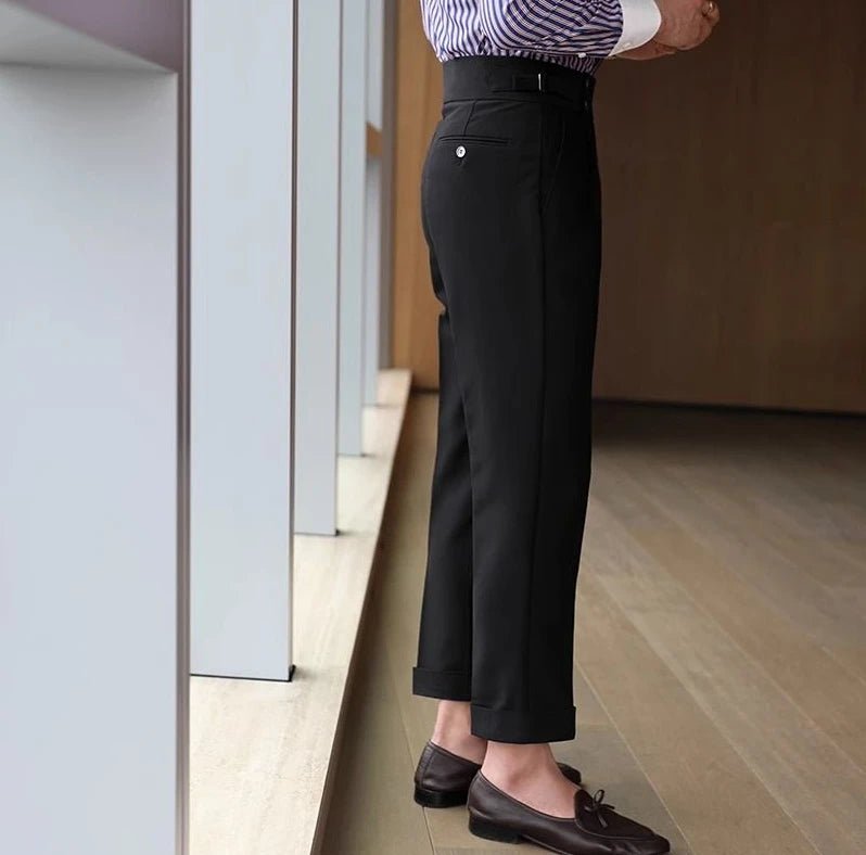 Straight business high-waist trousers