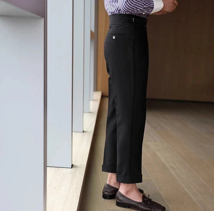 Straight business high-waist trousers