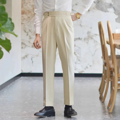 Straight business high-waist trousers