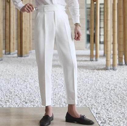 Straight business high-waist trousers
