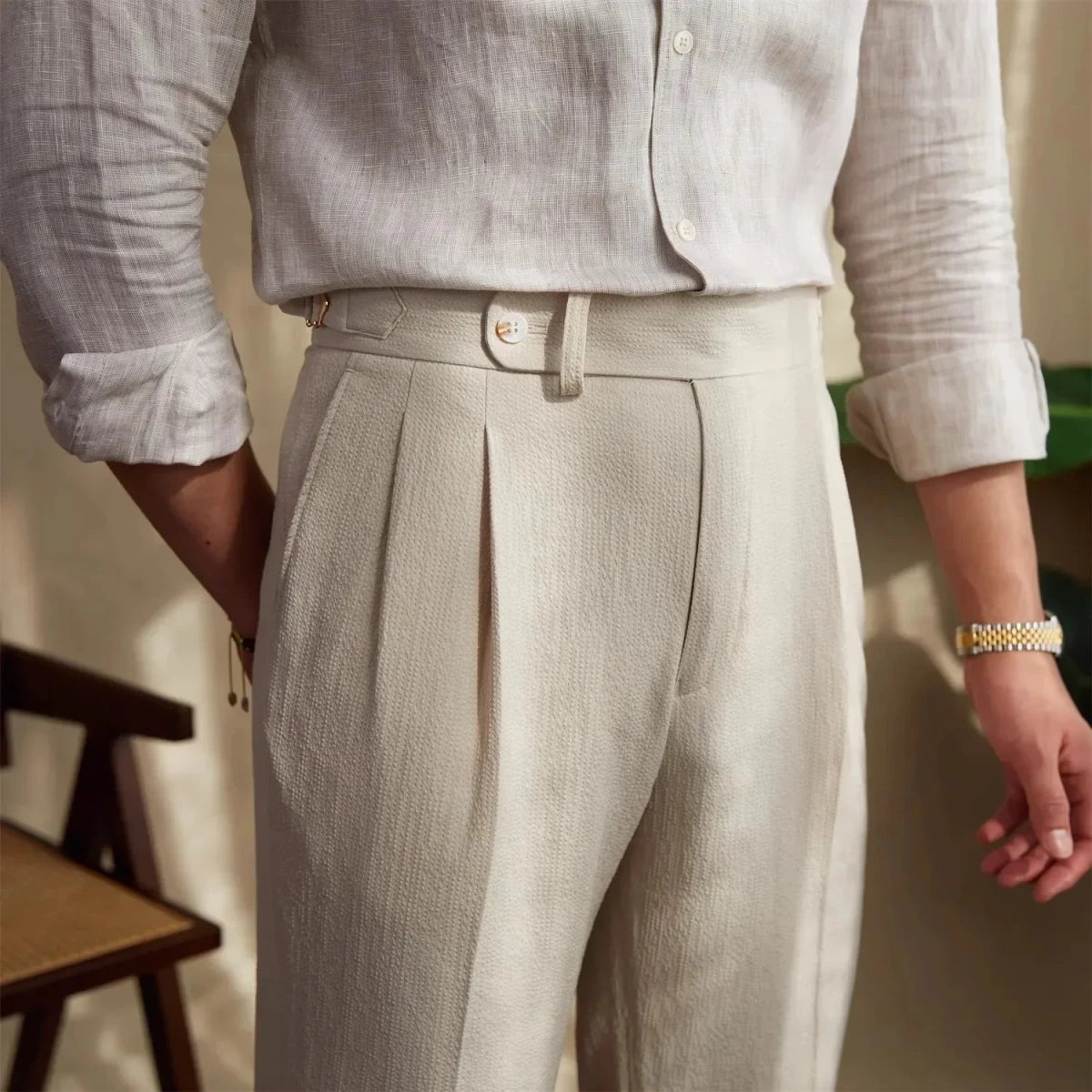 Straight fit suit elegant pants