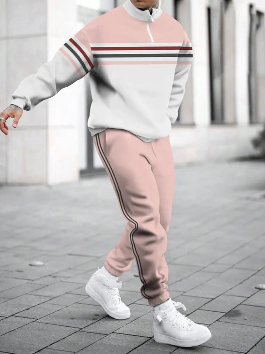 Relaxed Zipper Long Sleeve Two Piece Set