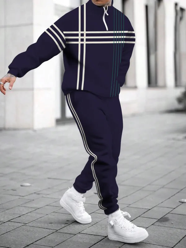 Relaxed Zipper Long Sleeve Two Piece Set