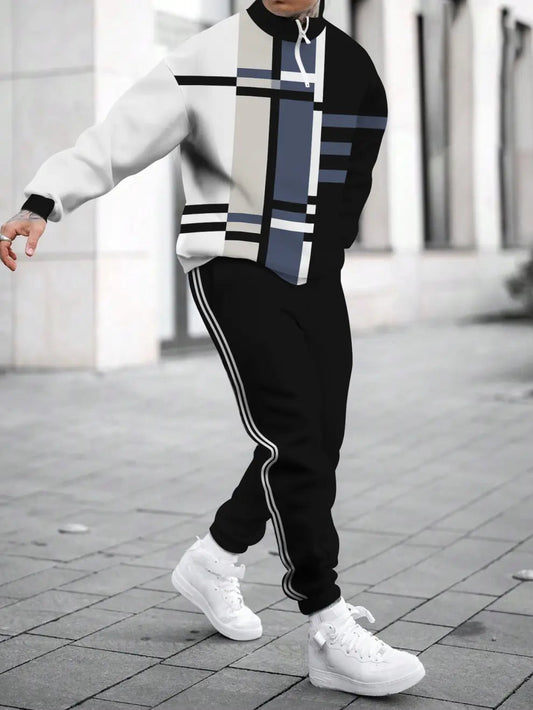Relaxed Zipper Long Sleeve Two Piece Set