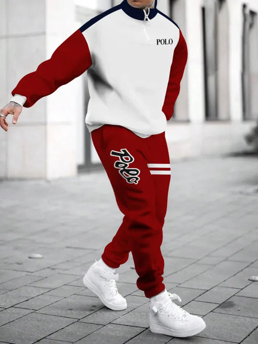 Relaxed Zipper Long Sleeve Two Piece Set