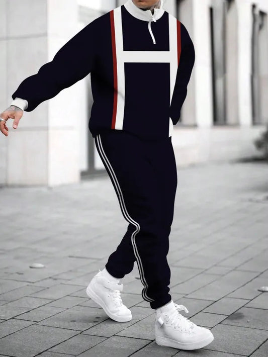 Relaxed Zipper Long Sleeve Two Piece Set
