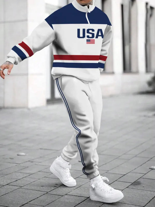 Relaxed Zipper Long Sleeve Two Piece Set
