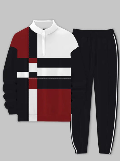 Relaxed Zipper Long Sleeve Two Piece Set