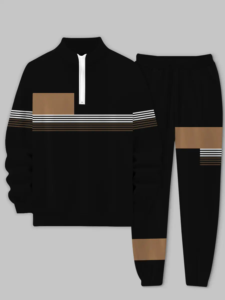Relaxed Zipper Long Sleeve Two Piece Set