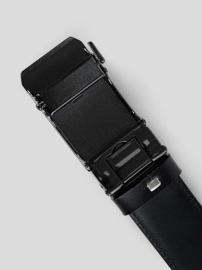 Automatic Buckle Leather Dress Belt