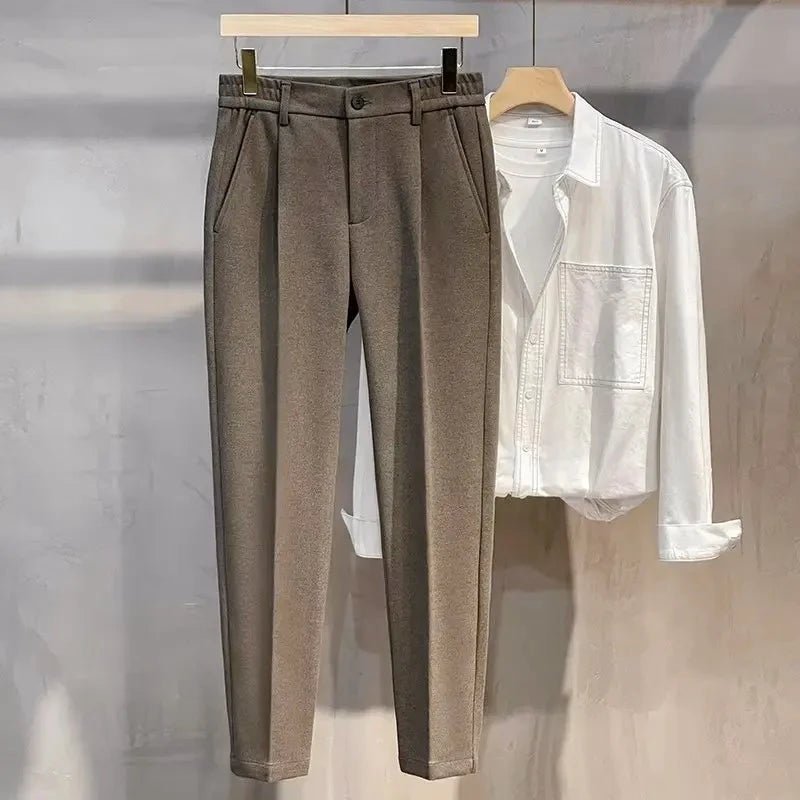 Winter korean pants with elastic waist