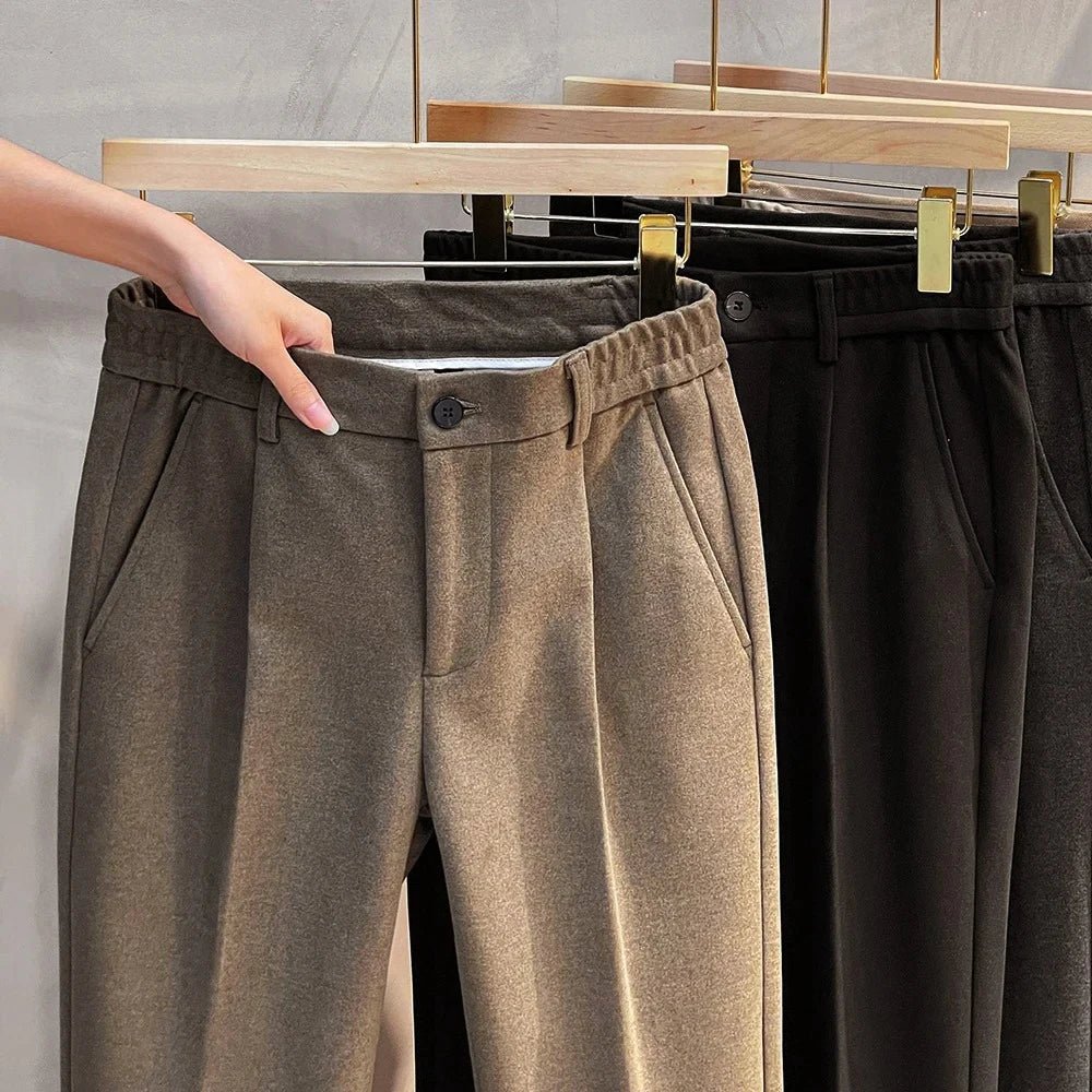 Winter korean pants with elastic waist