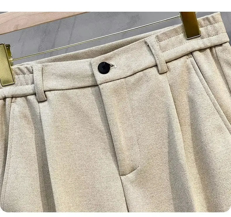 Winter korean pants with elastic waist