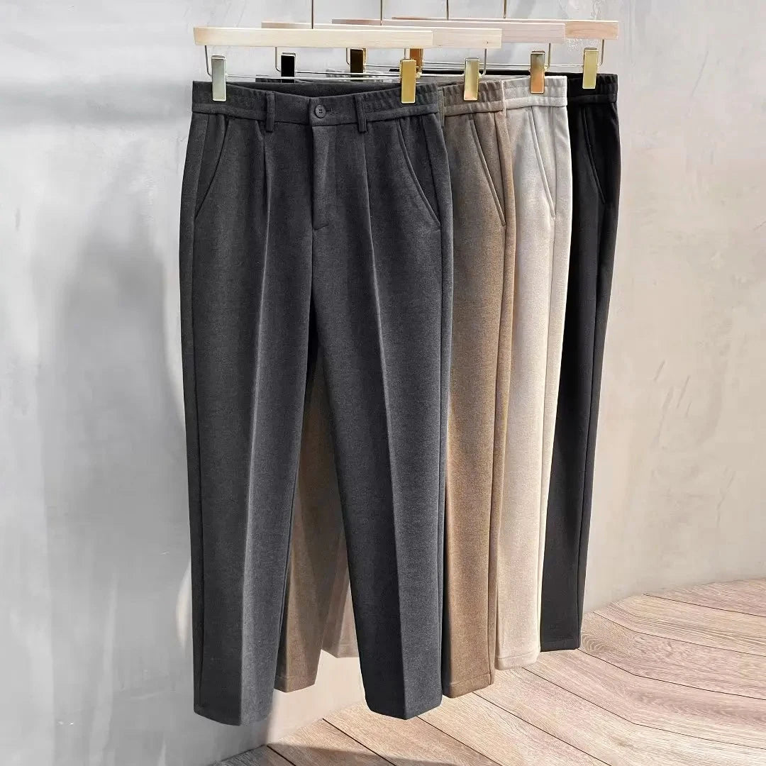 Winter korean pants with elastic waist