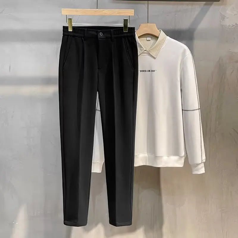 Winter korean pants with elastic waist